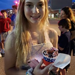 Fatima's Thai Rolled Ice Cream - Vanilla Strawberry with whipped cream, chocolate syrup and sprinkles on top. YUMM!!
Live on the Levee!