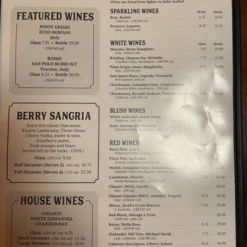 The Old Spaghetti Factory - Drink menu - Italian Near Me - St. Louis, Missouri