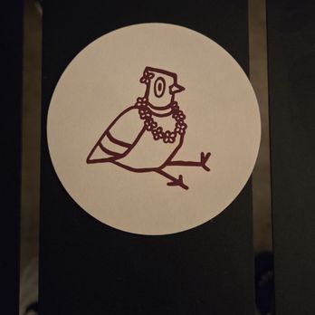 Pigeonhole - Their cute logo on the coaster - Cocktail Bars Near Me - Honolulu, Hawaii