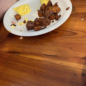 Cedar Mountain Cafe - Omelet almost gone! Glad my hubby saved some potatoes for me! - Breakfast & Brunch Near Me - Cedar Mountain, North Carolina