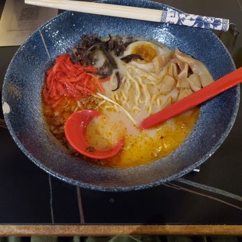 Hanano Ramen - Build your own tonkatsu broth with ground spicy pork, wood ear mushrooms, red ginger and bamboo shoots - Ramen Near Me - Orange, California Hanano Ramen - Build your own tonkatsu broth with ground spicy pork, wood ear mushrooms, red ginger and bamboo shoots - Ramen Near Me - Orange, California