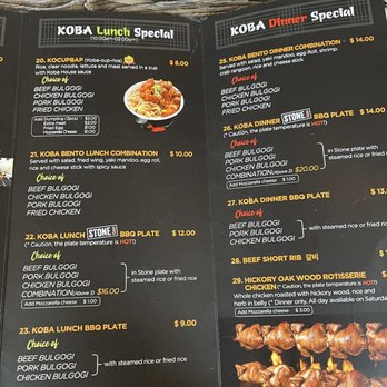 Koba Korean Stone BBQ - Menu - Korean Near Me - St Robert, Missouri Koba Korean Stone BBQ - Menu - Korean Near Me - St Robert, Missouri