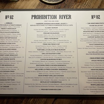 Prohibition River - Menu - Gastropubs Near Me - Nyack, New York