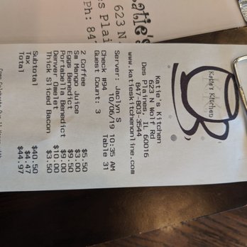 Katie's Kitchen - Reasonable bill. - Breakfast & Brunch Near Me - Des Plaines, Illinois