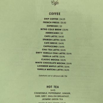 Easy Like Sunday - Coffee and tea menu - Breakfast & Brunch Near Me - Baltimore, Maryland