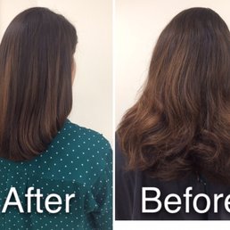 Cut off all the scraggly ends and gave me a good curve so I can style my vintage styles