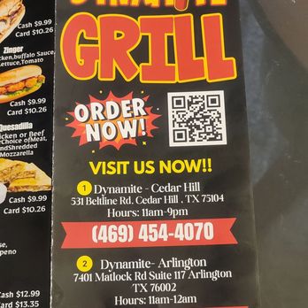 Dynamite Grill - Menu - Mediterranean Near Me - Cedar Hill, Texas