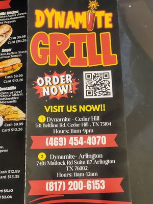 Menu photo 3 Dynamite Grill Cedar Hill, TX