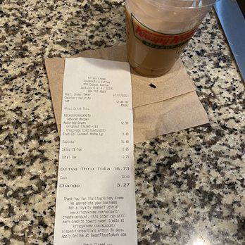 Krispy Kreme - Receipt-Mocha Caramel Iced Coffee-Dead fly - Coffee & Tea Near Me - Jacksonville, Florida Krispy Kreme - Receipt-Mocha Caramel Iced Coffee-Dead fly - Coffee & Tea Near Me - Jacksonville, Florida