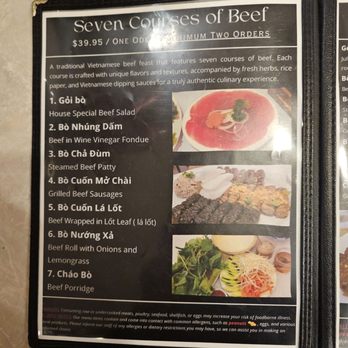 Anh Hong Saigon - 7-course beef menu - Vietnamese Near Me - Milpitas, California