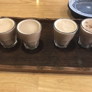Chiya Chai Cafe - Chai Flight. R to L: Masala, Coconut Creme, Himalayan Pick Salt and Almond Butter and Hortachai (seasonal). - Coffee & Tea Near Me - Chicago, Illinois Chiya Chai Cafe - Chai Flight. R to L: Masala, Coconut Creme, Himalayan Pick Salt and Almond Butter and Hortachai (seasonal). - Coffee & Tea Near Me - Chicago, Illinois