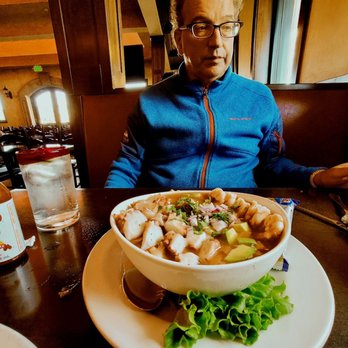 Los Compadres - My buddy about to partake in his large soup bowl. - Mexican Near Me - Norwalk, California Los Compadres - My buddy about to partake in his large soup bowl. - Mexican Near Me - Norwalk, California