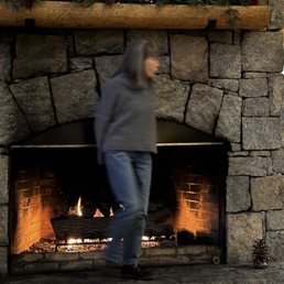 The fire place in the main lobby. The fire place in the main lobby.