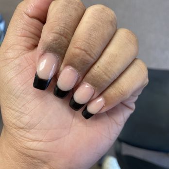 Rainbow Nails & Spa - Black French tip - Nail Salons Near Me - Ontario, California Rainbow Nails & Spa - Black French tip - Nail Salons Near Me - Ontario, California