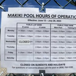 June 22,23 Makiko Pool Hours