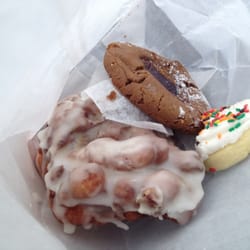 Jonesville Bakery - Goodies: apple fritter, frosted cookie, and molasses cookie