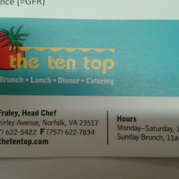 The Ten Top - Chef rick - American Near Me - Norfolk, Virginia The Ten Top - Chef rick - American Near Me - Norfolk, Virginia