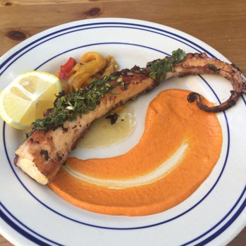 Fiorito - Grilled Pulpo a la plancha . crispy octopus / romesco sauce / roasted peppers escabeche / mint chimichurri - Argentine Near Me - Miami, Florida Fiorito - Grilled Pulpo a la plancha . crispy octopus / romesco sauce / roasted peppers escabeche / mint chimichurri - Argentine Near Me - Miami, Florida