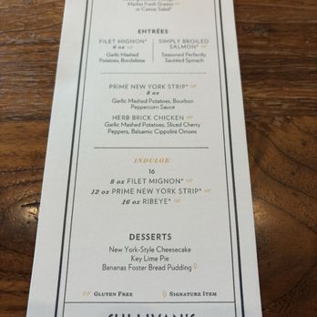 Sullivan's Steakhouse - Prix Fixe Menu 6/2026 - Steakhouses Near Me - Palm Desert, California