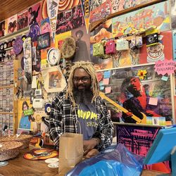 Black Flower Apparel And Records - Howard! Owner, Music Lover, and a great ambassador for the town of Covington. You want to meet him!