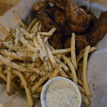 Camino - Dry rub wings with fries - American Near Me - West Allis, Wisconsin