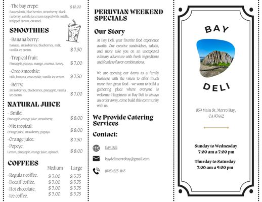 Menu photo 1 Bay Deli Morro Bay, CA Menu photo 1 Bay Deli Morro Bay, CA
