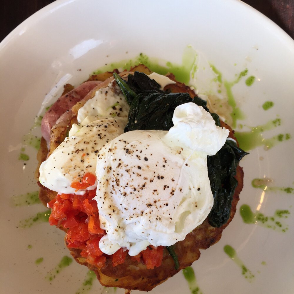 Nectar Cafe - Corn cakes with bacon and a poached egg - Cafes Near Me - Whangarei, NTL
