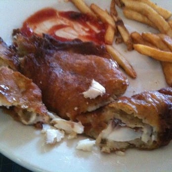 Dogfish Head Brewings & Eats - What was left of my fish 'n' chips after consumption. - American Near Me - Rehoboth Beach, Delaware