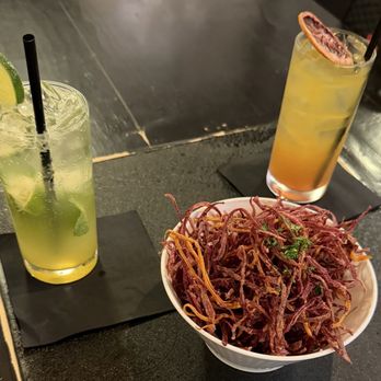 DA O’N - YUZU MOJITO and CHEEKY MONKEY,  SWEET POTATO FRIES - Korean Near Me - Houston, Texas
