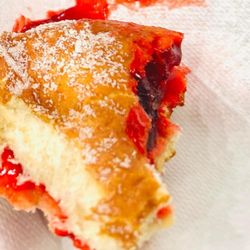 Aloha Jay’s Malasadas - Aloha Jay's fresh and hot raspberry malasada.