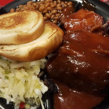 Full Moon BBQ - Pork plate with cole slaw and bake beans. - Barbeque Near Me - Hoover, Alabama