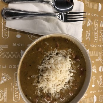 Low Tide - a bowl of beans and rice on a tray - Southern Near Me - Houston, Texas Low Tide - a bowl of beans and rice on a tray - Southern Near Me - Houston, Texas