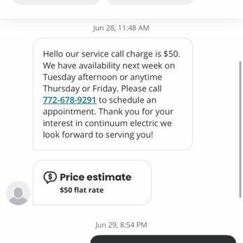 Continuum Electric - Discussion of flat rate price - Electricians Near Me - Palm City, Florida Continuum Electric - Discussion of flat rate price - Electricians Near Me - Palm City, Florida