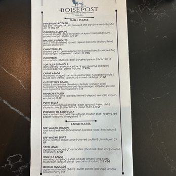 The Boise Post - Menu - Tapas/Small Plates Near Me - Boise, Idaho The Boise Post - Menu - Tapas/Small Plates Near Me - Boise, Idaho