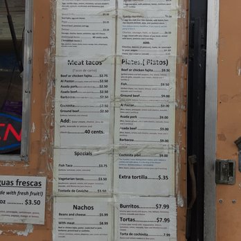 Yucatan Tacos And More - Partial Menu - Food Trucks Near Me - Austin, Texas