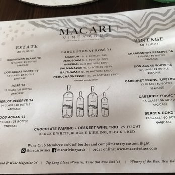 Macari Vineyards - Wine list - Wineries Near Me - Mattituck, New York Macari Vineyards - Wine list - Wineries Near Me - Mattituck, New York