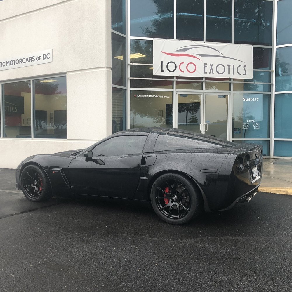 C6 Z06 with the new wheels and tires installed.
