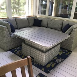 New porch set, sectional and adjustable height table!
