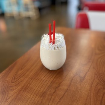 60's Cafe & Diner - Bourbon shake with mini straws. - Diners Near Me - Tualatin, Oregon
