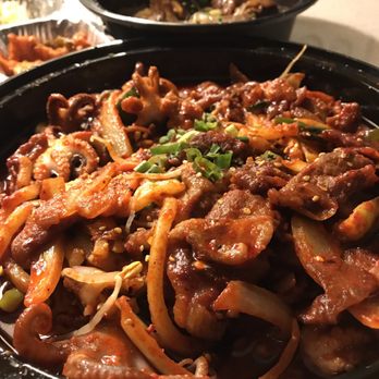 Five Senses - [ Ju Mok Bokum ] Stir fried baby octopus and berkshire pork in a house special gochujang sauce - Korean Near Me - New York, New York