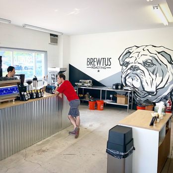 Brewtus Roasting - Great logo and a nice graphic overlooking the shop - Coffee Roasteries Near Me - Delmar, New York