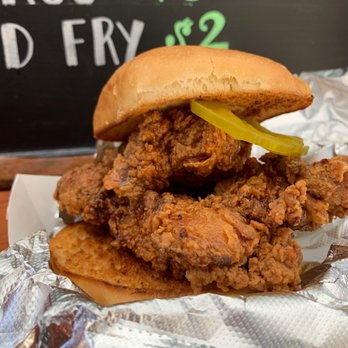 Bonafried - The Southern: topped with pickles and honey. - Food Trucks Near Me - New Orleans, Louisiana Bonafried - The Southern: topped with pickles and honey. - Food Trucks Near Me - New Orleans, Louisiana
