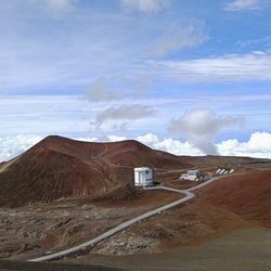 Observatory at Mauna Kea - The ring of big scientific telescopes sits slightly below Mauna Kea's true summit at Pu'uwekiu; which is 13,796 feet high.