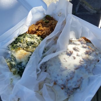 Verti Marte - Not even $10: Country fried steak in gravy, jambalaya, spinach supreme. - Delis Near Me - New Orleans, Louisiana