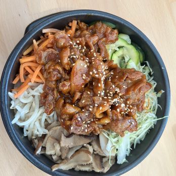 Tofu House - Spicy pork babimbop in a hot pot. Yum! - Korean Near Me - Reno, Nevada Tofu House - Spicy pork babimbop in a hot pot. Yum! - Korean Near Me - Reno, Nevada