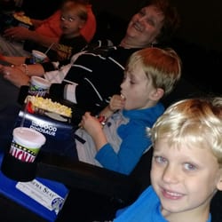 Six Forks Cinemas /Triangle Cinemas - Getting ready for The Good Dianosaur with Grandma, Grandpa and our cousin Lawson!!