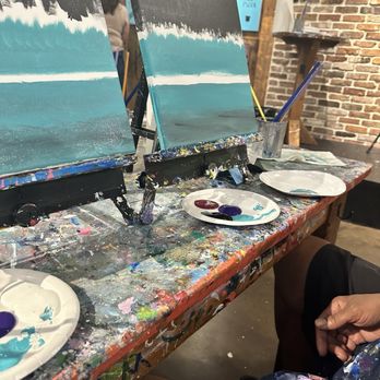Muse Paintbar - Painting turquoise - Art Classes Near Me - Richmond, Virginia