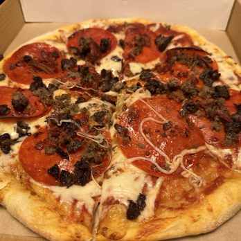 Wine'ing Butcher - We had steak tips and pepperoni pizza called the Butchers Blend Pizza. It needed more meat but the flavor and crust were great taste. - New American Near Me - Ashburn, Virginia Wine'ing Butcher - We had steak tips and pepperoni pizza called the Butchers Blend Pizza. It needed more meat but the flavor and crust were great taste. - New American Near Me - Ashburn, Virginia
