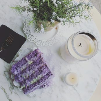 Jennivee’s Bakery - ube cake, purple jam cake stuffed with layers of cream and coconut - Desserts Near Me - Chicago, Illinois