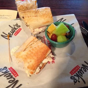 Newk's Eatery - Chicken salad sandwich is fresh fruit side and rice crispy treat dessert - Salad Near Me - D'iberville, Mississippi Newk's Eatery - Chicken salad sandwich is fresh fruit side and rice crispy treat dessert - Salad Near Me - D'iberville, Mississippi